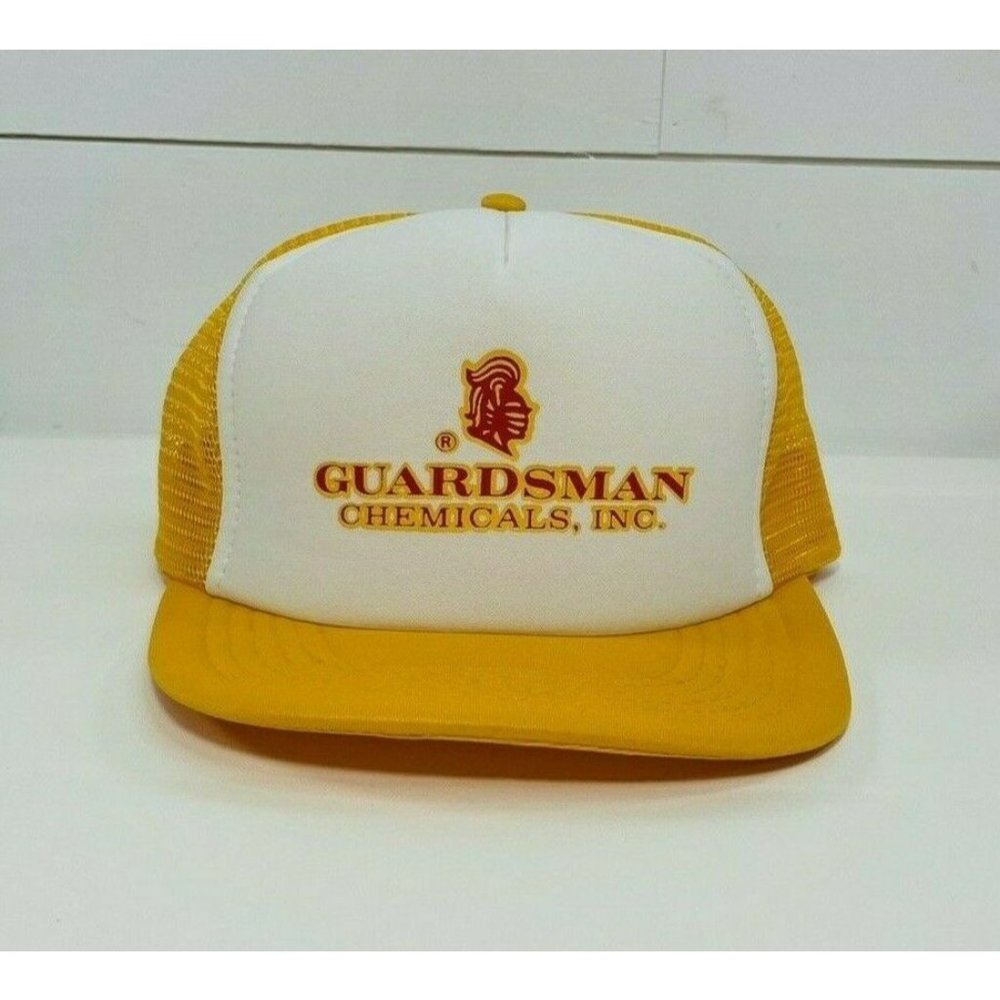 Vintage Trucker Hat Cap Guardsman Chemical Snapback Mesh Hat